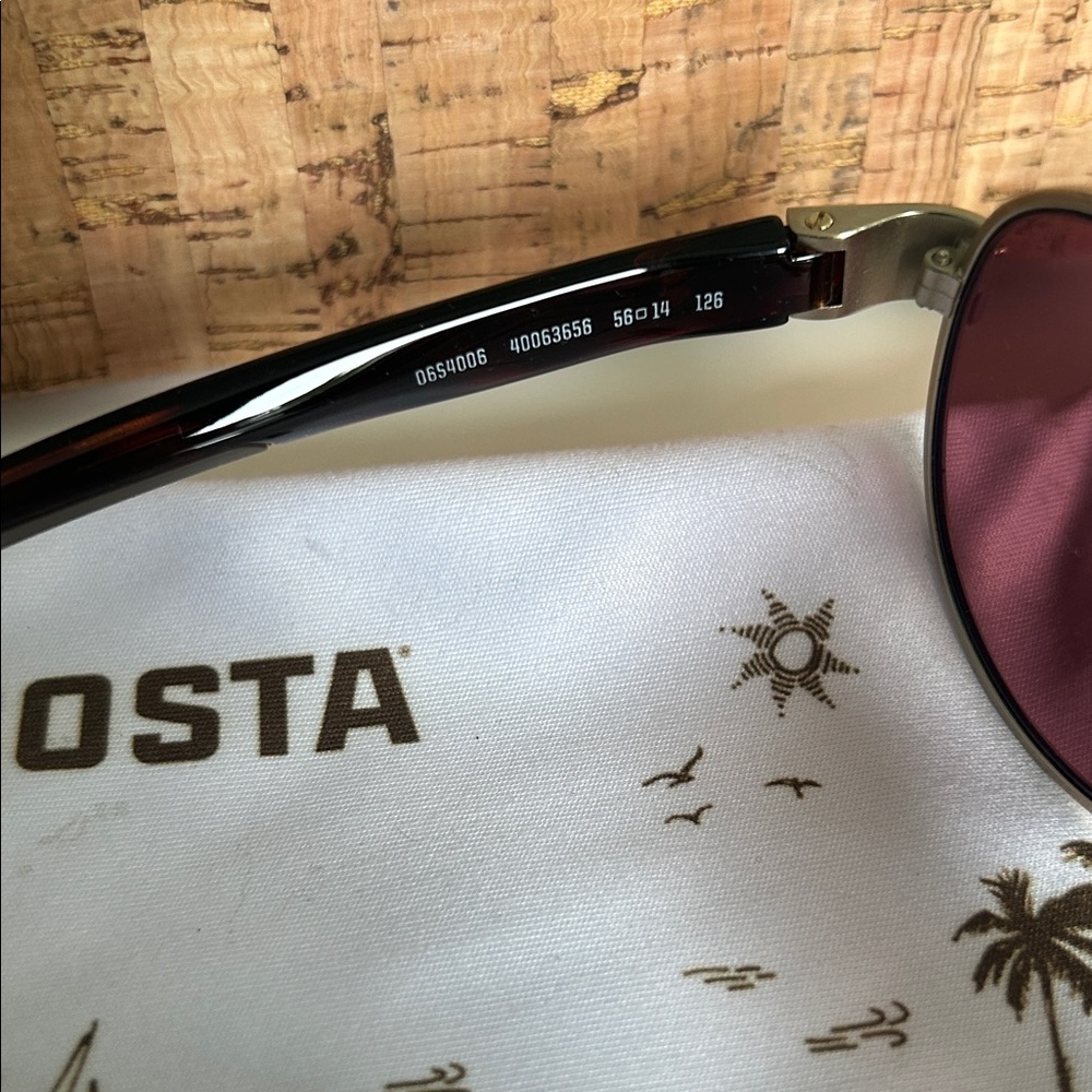 NEW Costa Del Mar Loreto Sunglasses with Brushed Gold Frame - Picture 8 of 11